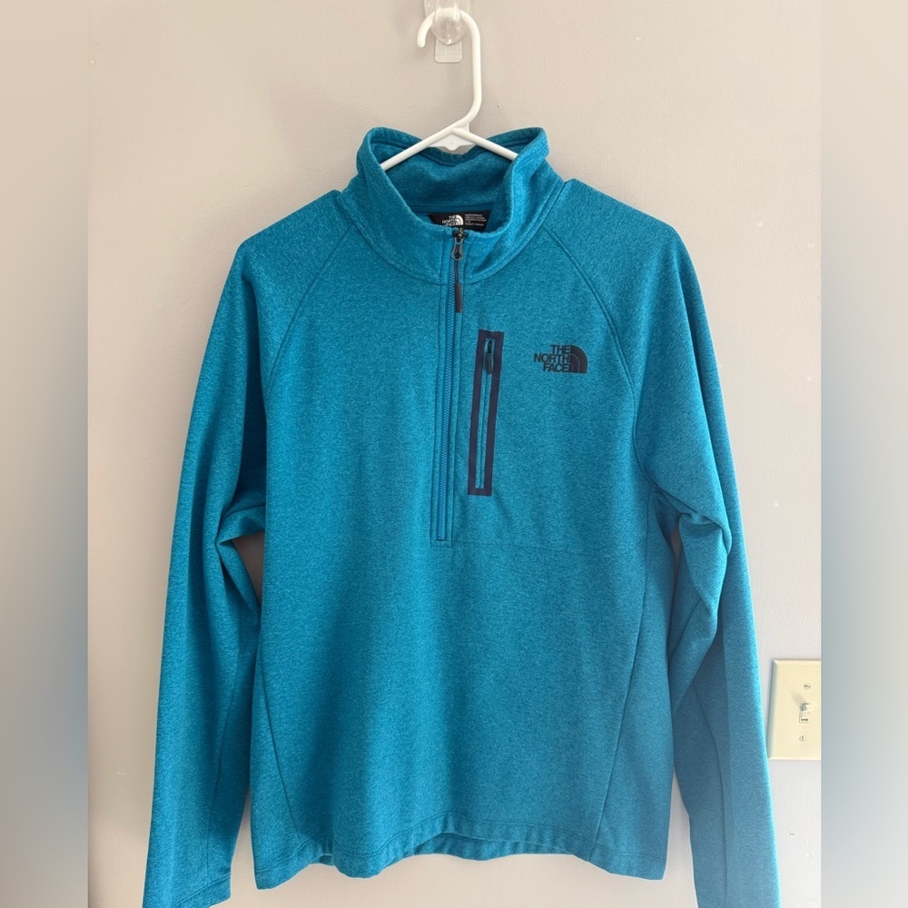 The North Face Canyonlands 1/2 Zip Pullover Fleece Jacket SZ L Blue High Neck
